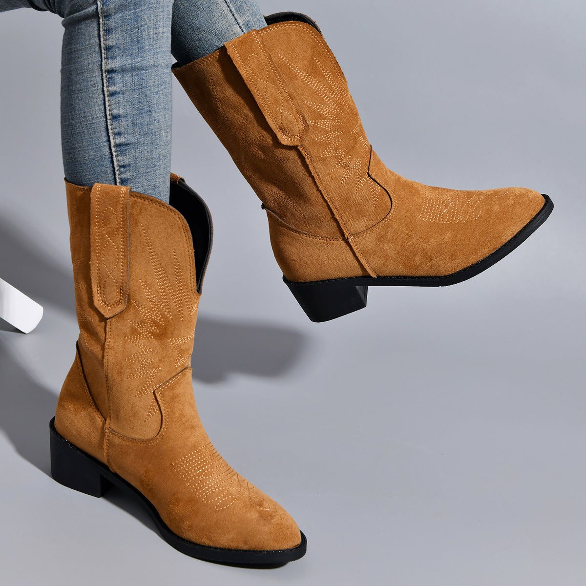 Point Toe Block Heel Boots - Opulent EmpirePoint Toe Block Heel BootsOpulent Empire