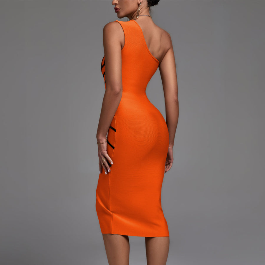 Jocelyn Beaumont — Chic Sleeveless Striped Midi Dress - Perfect Bandage Fit, alternate view 2