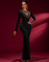 Gold Beadwork Luxury Bandage Maxi Gown