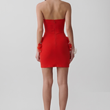 Anaïs Beaumont — Floral Grid Rhinestone Bandage Mini Dress, alternate view 2