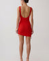 Asymmetrical Hem Fringe Rhinestone Bandage Dress