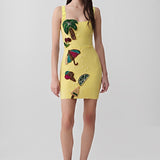 Marisol Fontaine — Beach Party Tropical Rhinestone Bandage Mini Dress