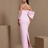 Céleste Armand — Rhinestone Strap Pleated Bandage Maxi Dress, alternate view 4