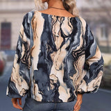 Printed Boat Neck Blouse - Opulent EmpirePrinted Boat Neck BlouseOpulent Empire