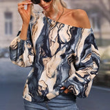 Printed Boat Neck Blouse - Opulent EmpirePrinted Boat Neck BlouseOpulent Empire