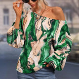 Printed Boat Neck Blouse - Opulent EmpirePrinted Boat Neck BlouseOpulent Empire