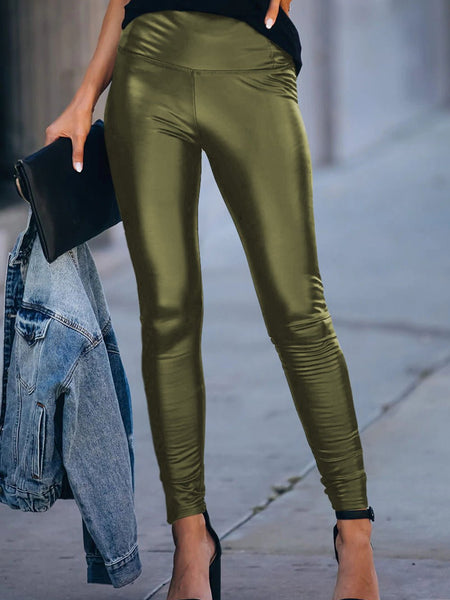 PU Leather High Waist Skinny Leggings - Opulent EmpirePU Leather High Waist Skinny LeggingsOpulent Empire