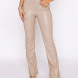 PU Leather High Waist Straight Pants - Opulent EmpirePU Leather High Waist Straight PantsOpulent Empire