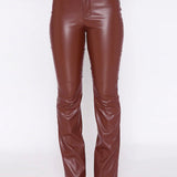 PU Leather High Waist Straight Pants - Opulent EmpirePU Leather High Waist Straight PantsOpulent Empire