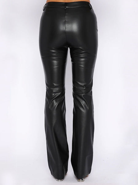 PU Leather High Waist Straight Pants - Opulent EmpirePU Leather High Waist Straight PantsOpulent Empire