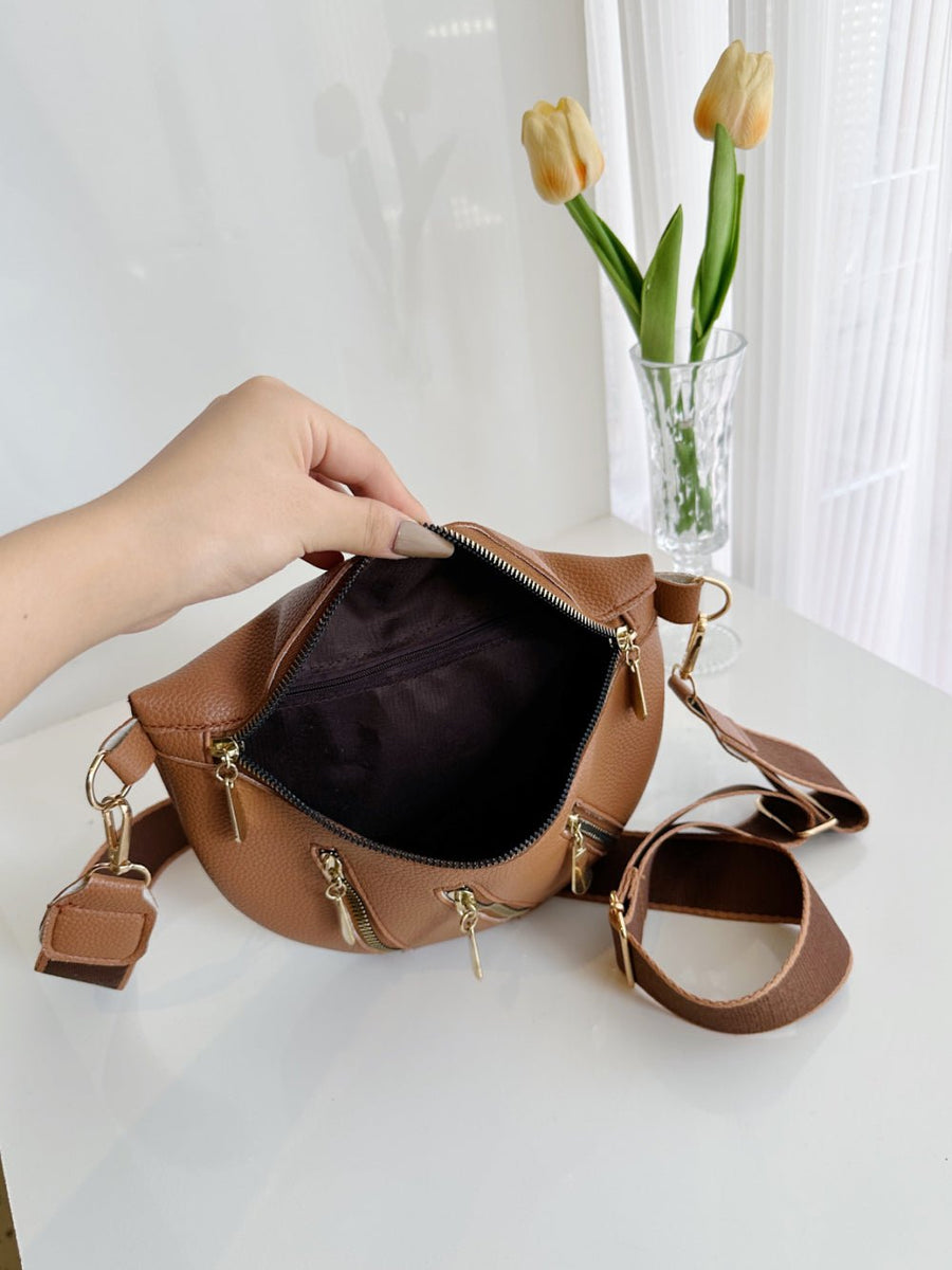 PU Leather Multi Zipper Shoulder Bag - Opulent EmpirePU Leather Multi Zipper Shoulder BagOpulent Empire