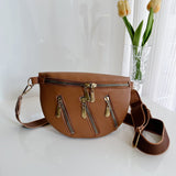 PU Leather Multi Zipper Shoulder Bag - Opulent EmpirePU Leather Multi Zipper Shoulder BagOpulent Empire