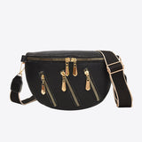 PU Leather Multi Zipper Shoulder Bag - Opulent EmpirePU Leather Multi Zipper Shoulder BagOpulent Empire