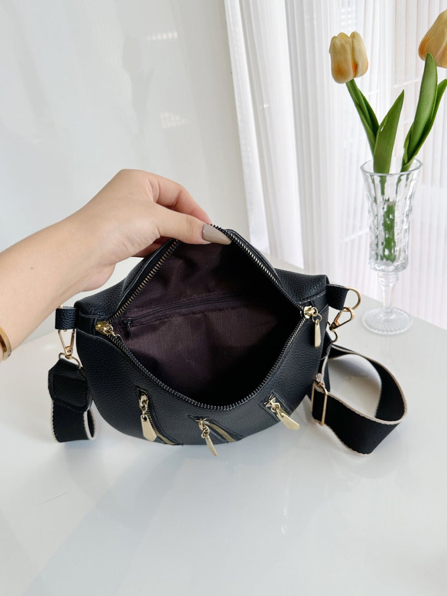 PU Leather Multi Zipper Shoulder Bag - Opulent EmpirePU Leather Multi Zipper Shoulder BagOpulent Empire