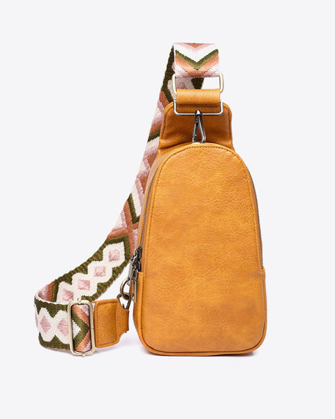 Random Pattern Adjustable Strap PU Leather Sling Bag - Opulent EmpireRandom Pattern Adjustable Strap PU Leather Sling BagOpulent Empire