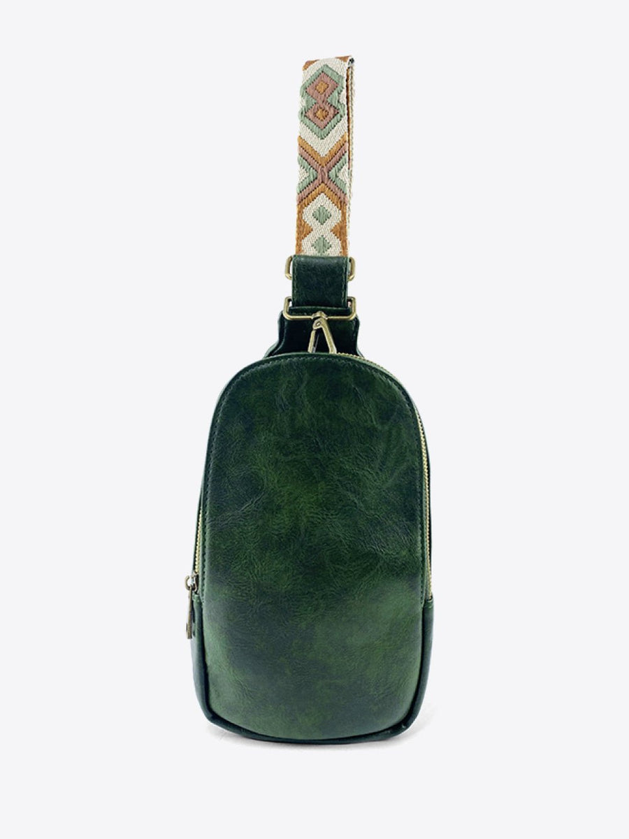 Random Pattern Adjustable Strap PU Leather Sling Bag - Opulent EmpireRandom Pattern Adjustable Strap PU Leather Sling BagOpulent Empire