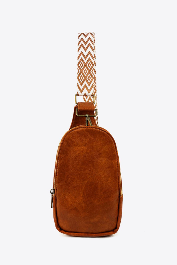 Random Pattern Adjustable Strap PU Leather Sling Bag - Opulent EmpireRandom Pattern Adjustable Strap PU Leather Sling BagOpulent Empire