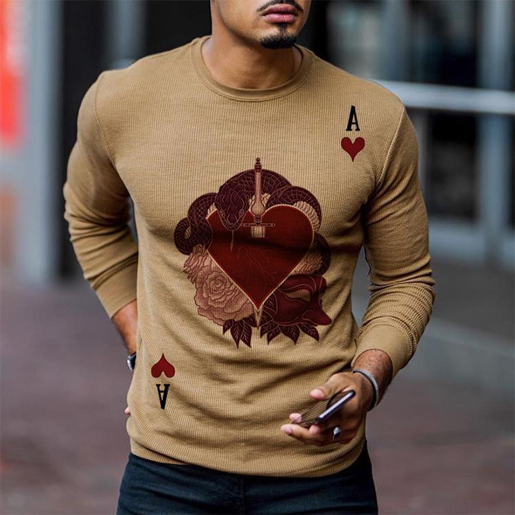 Red Heart A Slim Sweater Long Sleeve Men Long Sleeve t Shirt Pullover Tops - Opulent EmpireRed Heart A Slim Sweater Long Sleeve Men Long Sleeve t Shirt Pullover TopsOpulent EmpireClothing