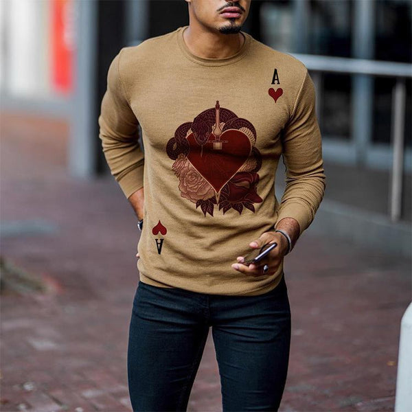 Red Heart A Slim Sweater Long Sleeve Men Long Sleeve t Shirt Pullover Tops - Opulent EmpireRed Heart A Slim Sweater Long Sleeve Men Long Sleeve t Shirt Pullover TopsOpulent EmpireClothing