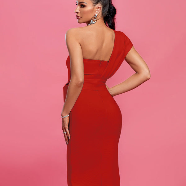 Chic One-Shoulder Belted Bandage Dress for Your Next Party