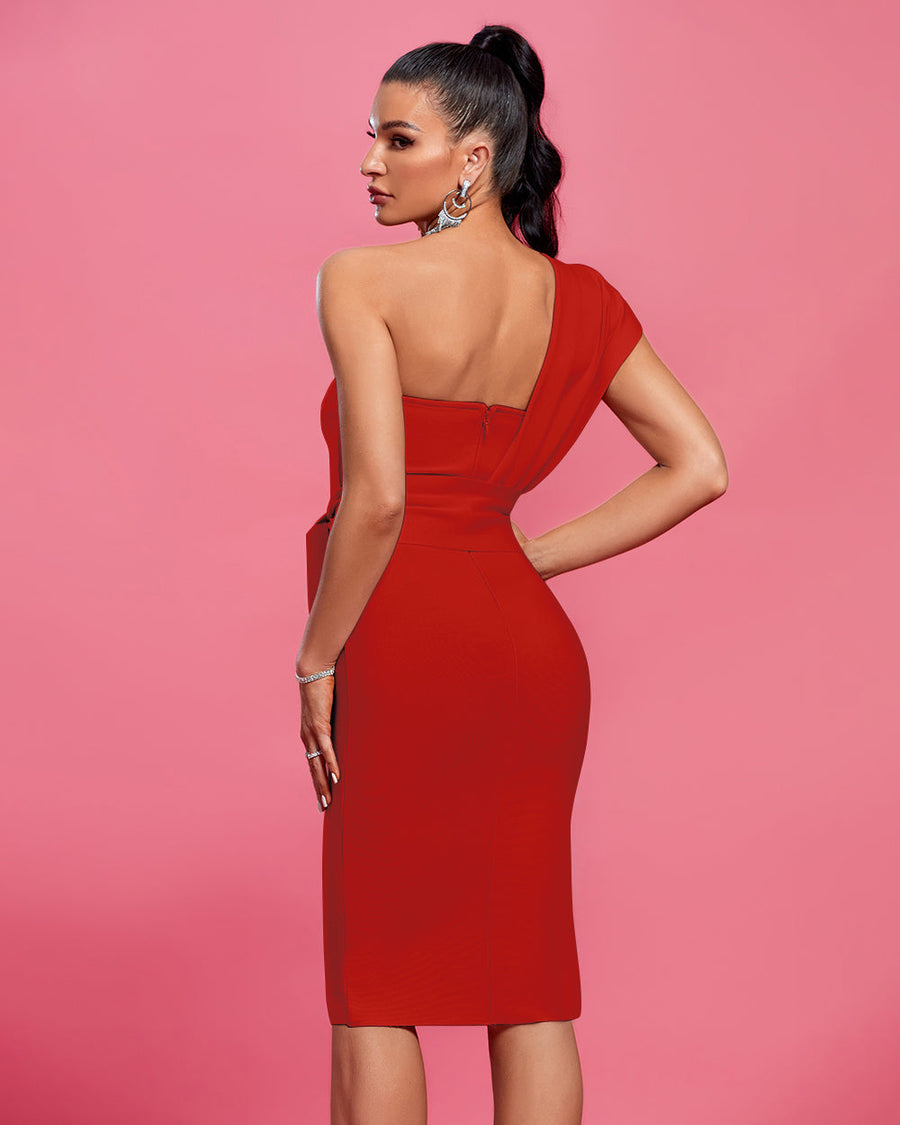 Undine Beaumont — Chic One-Shoulder Belted Bandage Dress for Your Next Party, alternate view 2