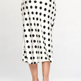 RENEE C Polka Dot Satin Midi Skirt - Opulent EmpireRENEE C Polka Dot Satin Midi SkirtOpulent Empire