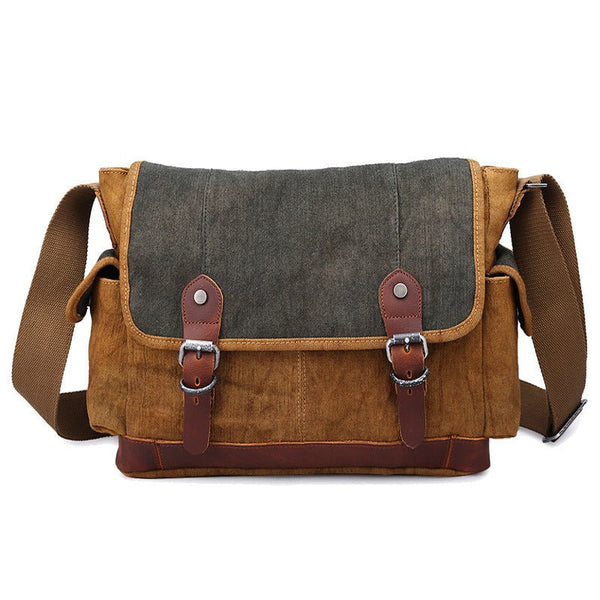 Retro covered canvas shoulder bag - Opulent EmpireRetro covered canvas shoulder bagOpulent EmpireMen Bags