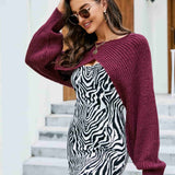 Rib-Knit Cropped Poncho - Opulent EmpireRib-Knit Cropped PonchoOpulent EmpireClothing