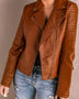 Ribbed Faux Leather Jacket - Opulent EmpireRibbed Faux Leather JacketOpulent Empire