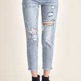 RISEN Distressed Slim Cropped Jeans - Opulent EmpireRISEN Distressed Slim Cropped JeansOpulent Empire