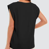 Round Neck Cap Sleeve Tank - Opulent EmpireRound Neck Cap Sleeve TankOpulent Empire