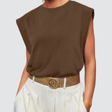 Round Neck Cap Sleeve Tank - Opulent EmpireRound Neck Cap Sleeve TankOpulent Empire