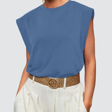 Round Neck Cap Sleeve Tank - Opulent EmpireRound Neck Cap Sleeve TankOpulent Empire