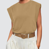 Round Neck Cap Sleeve Tank - Opulent EmpireRound Neck Cap Sleeve TankOpulent Empire