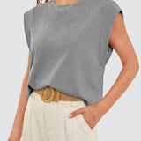 Round Neck Cap Sleeve Tank - Opulent EmpireRound Neck Cap Sleeve TankOpulent Empire