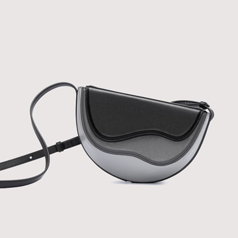 Semicircle Contrast Color Saddle Bag Shoulder Messenger Bag - Opulent Empire