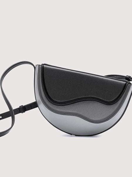 Semicircle Contrast Color Saddle Bag Shoulder Messenger Bag - Opulent Empire