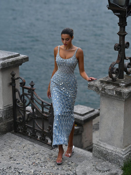 Evangeline Sharaé — Handcrafted embellished couture evening gown — Style SH12059