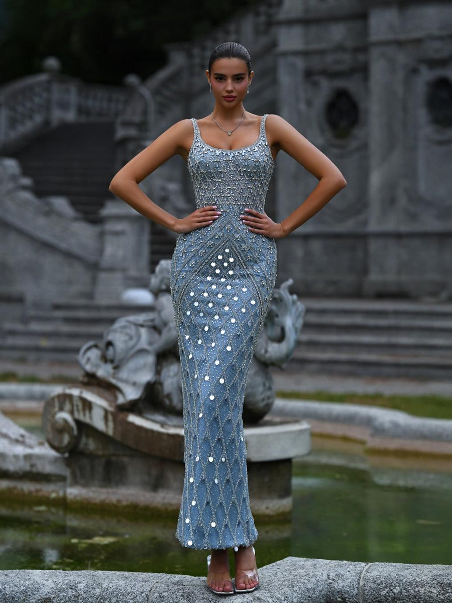 Evangeline Sharaé — Handcrafted embellished couture evening gown — Style SH12059, alternate view 2