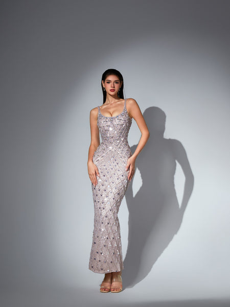 Evangeline Sharaé — Handcrafted embellished couture evening gown — Style SH12059, alternate view 4