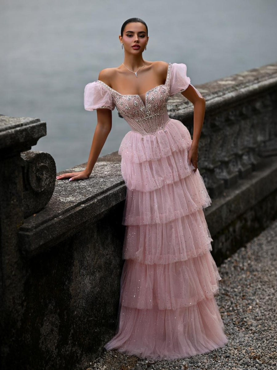 Valentina Sharaé — Handcrafted embellished couture evening gown — Style SH11607