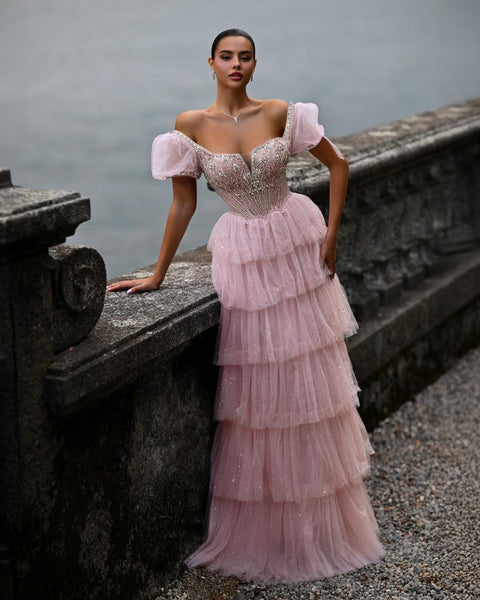 Valentina Sharaé — Handcrafted embellished couture evening gown — Style SH11607