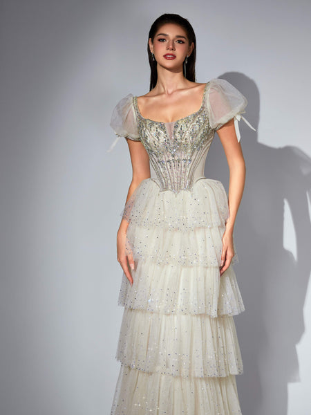 Valentina Sharaé — Handcrafted embellished couture evening gown — Style SH11607, alternate view 4