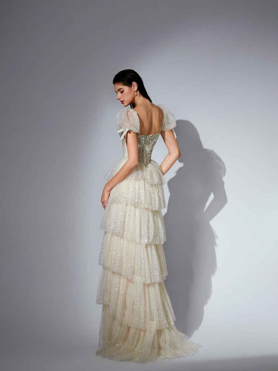 Valentina Sharaé — Handcrafted embellished couture evening gown — Style SH11607, alternate view 5