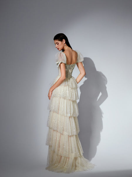 Valentina Sharaé — Handcrafted embellished couture evening gown — Style SH11607, alternate view 5