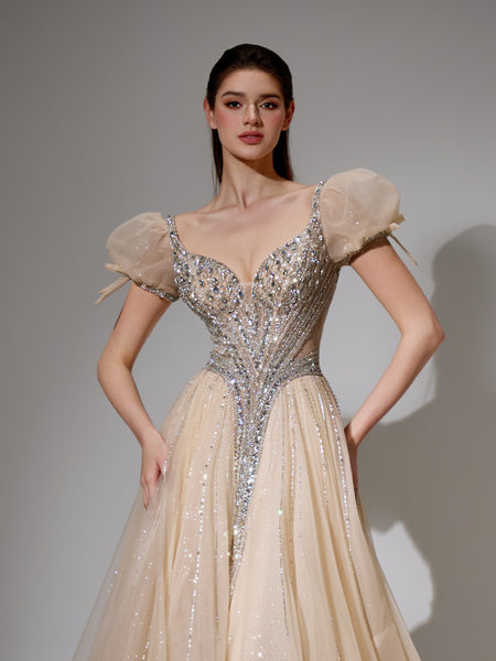 Genevieve Sharaé — Handcrafted embellished couture evening gown — Style SH11608, alternate view 4