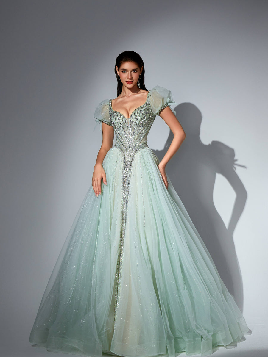 Genevieve Sharaé — Handcrafted embellished couture evening gown — Style SH11608, alternate view 6