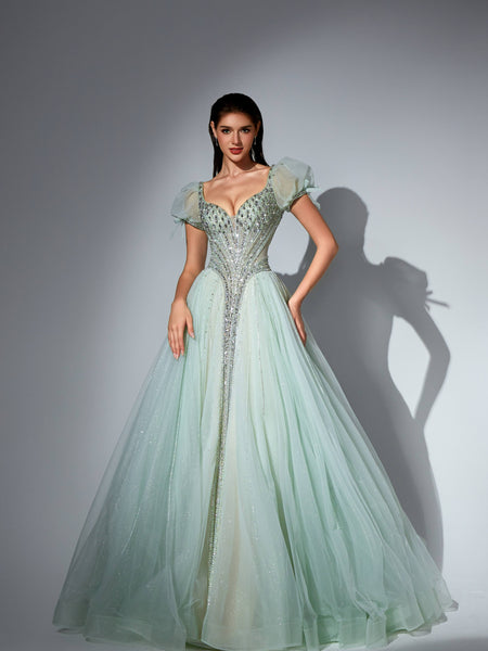 Genevieve Sharaé — Handcrafted embellished couture evening gown — Style SH11608, alternate view 6