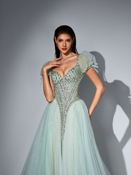 Genevieve Sharaé — Handcrafted embellished couture evening gown — Style SH11608, alternate view 7