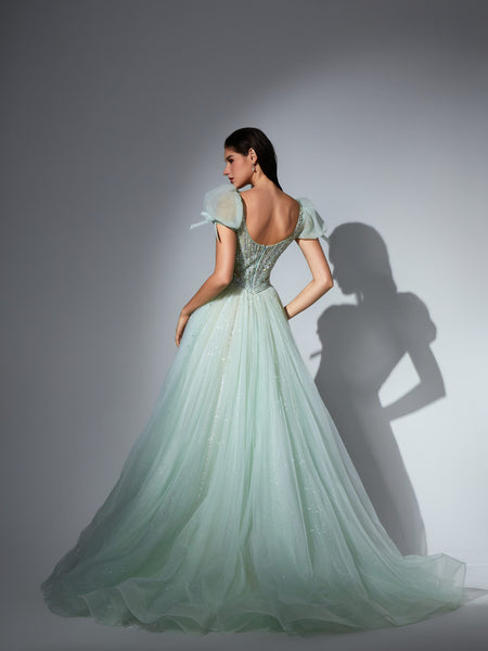 Genevieve Sharaé — Handcrafted embellished couture evening gown — Style SH11608, alternate view 8